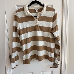 J. CREW Factory Women's Striped Cotton Rugby Shirt Size Medium